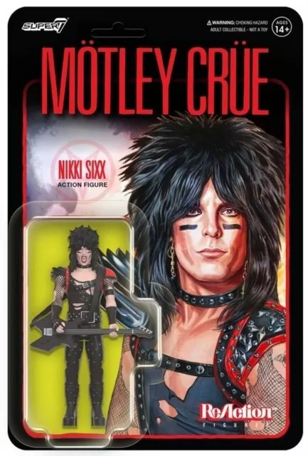 Motley Crue Reaction Figures Wave 01  Nikki Sixx (Shout At The Devil) super 7