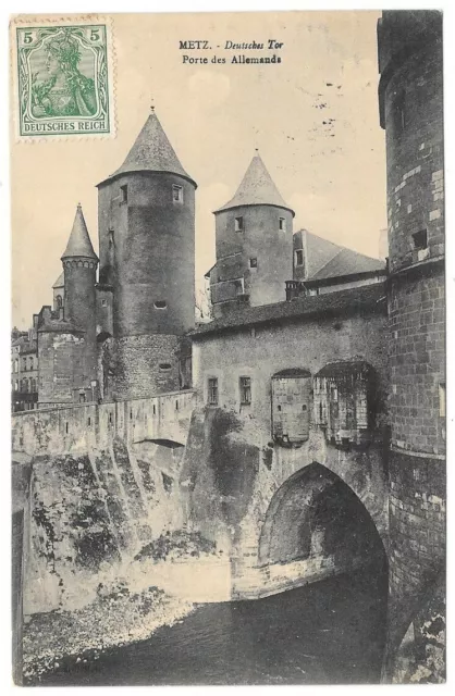 METZ 57 Porte des Alemands CPA written to Marcelle PIERRET Paris on September 17, 1912