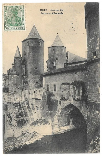 METZ 57 Porte des Allemands CPA écrite à Marcelle PIERRET Paris le 17 Sept 1912