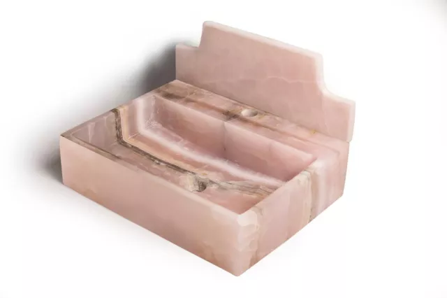 Buy Online Pink onyx sink with backsplash, Handcrafted pink onyx sink wall mount