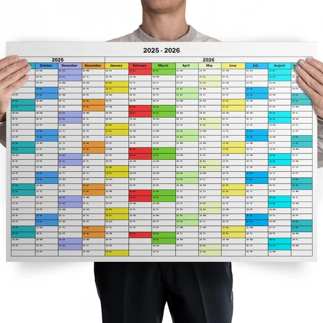 2025 - 2026 Mid Year Wall Calendar Planner Academic Home Office 12 ...
