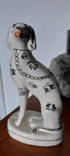 Antique Staffordshire Pottery Dalmatian Dog