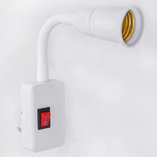 US Plug Extension Light Socket E27 Bulb Plug Extender Adapter Lamp Holder On/Off