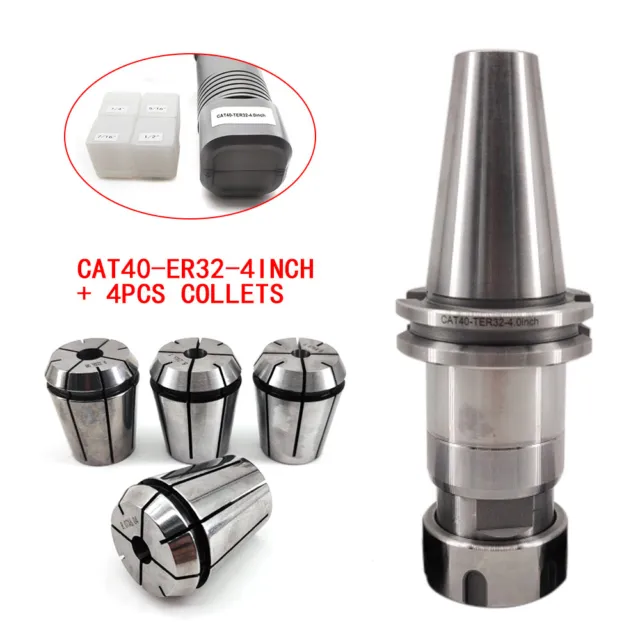 CAT40-ER32 4-Inch Floating Tap Tapping Holder Chucks 4Pcs Collet For CNC Machine