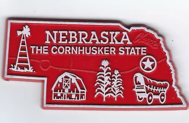 Nebraska   " The Corn Husker State"   Ne Outline Map Magnet, New