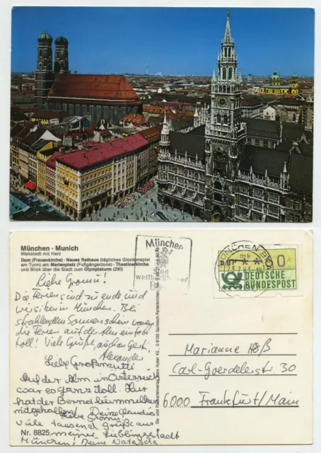 49521 - München - Neues Rathaus und Frauenkirche - AK, gelaufen 23.7.1983