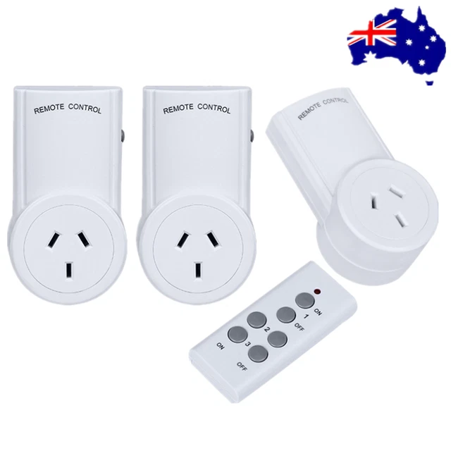AU PLUG 3 Main Outlet Power Point Socket+1 Smart Home Wireless Remote ...