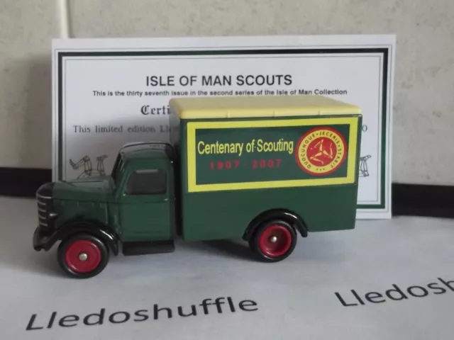 Lledo Bedford 30cwt LKW PV59 Code 3, Isle of Man Scouts, Centenary, umgekehrt