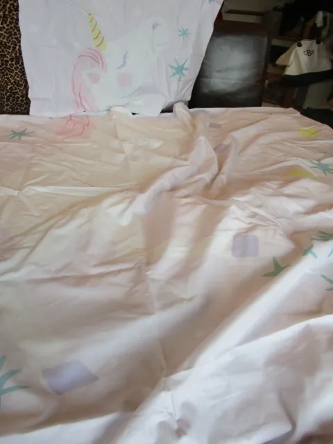 Pottery Barn Kids Picture Perfect unicorn twin duvet sham photo shoot