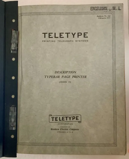 Teletype Printing Telegraph Systems : a Group of Bulletins Covering all Aspects