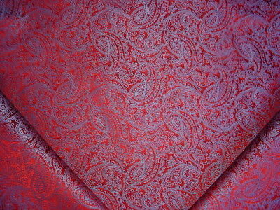 12-1/8Y Kravet Lee Jofa Purple Ruby Faux Silk Floral Paisley Upholstery Fabric