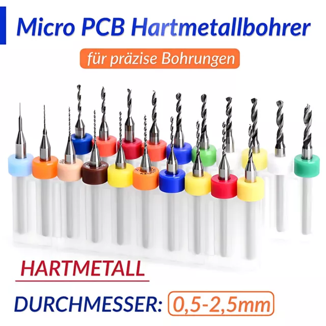 Micro PCB VHM Bohrer Set Hartmetall Schaftfräser Fräser für Dremel