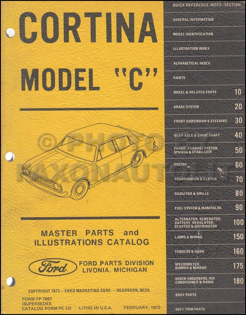 FORD CORTINA PARTS Catalog 1967 1968 1969 1970 Illustrated Master Parts