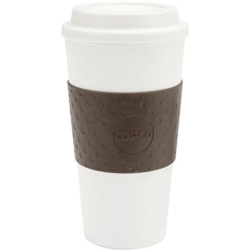Copco Acadia Double Wall Insulated Travel Mug with Non-Slip Sleeve, 16-Ounce, Wh