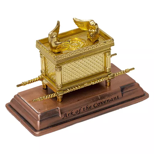 Gold Plated Mini Figurine Ark of the Covenant Stand Jerusalem Replica 4.3"/11cm