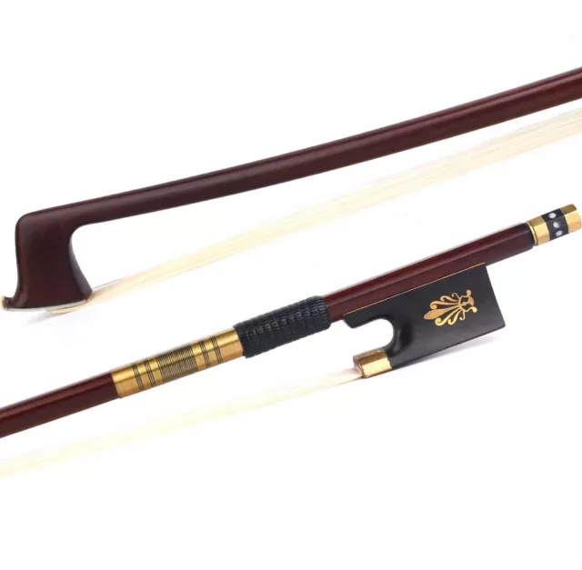 Pro Master Antique IPE Violin Bow 4/4 Ebony Phoenix Frog Golden Parts Stiff Fast