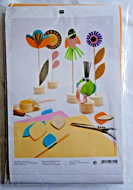 Hojas de goma de espuma artesanal Rico Design - juego de 10 piezas pastel para artesanías