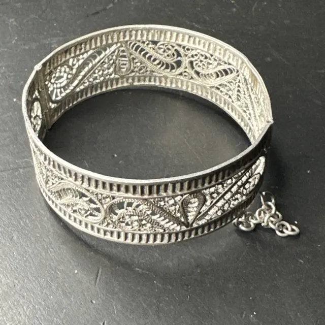 Ancien Bracelet En Argent Massif Silver 925 Jonc créateur art ethnique berbère