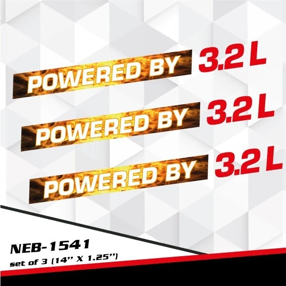 POWERED BY 3.2L Decal Sticker for BOXTER GOLF R32 M3 Z4 CROSSFIRE CLK NEB-1541