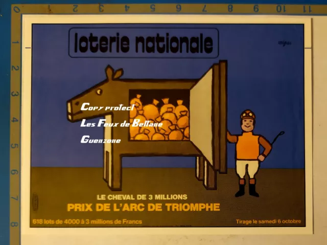 LOTERIE NATIONALE PRIX DE L'ARC DE TRIOMPHE illustration SAVIGNAC publicite