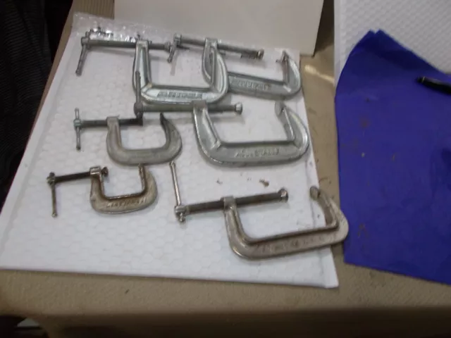 Lot of 6 C-Clamps - AdjustabE Vintage C Clamps