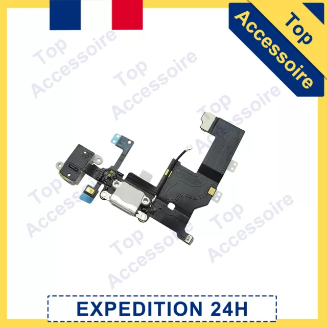 Iphone 5 Blanc Nappe Dock Connecteur + Prise Jack Audio + Micro + Antenne