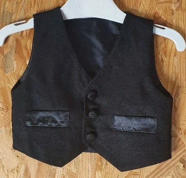 Kinder Baby Jungen Weste Festlich Taufe - Größe 68 - Schwarz - NEU (40-16)