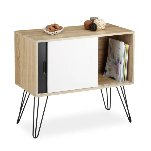 Credenza Moderna di Design, 2 ante e 3 cassetti, Bianco Lucido