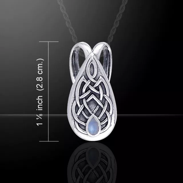 Celtic Knot .925 Sterling Silver Slider Pendant Choice Gem Peter Stone Jewelry