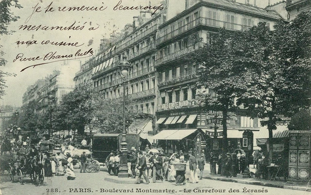 CPA - Paris - Boulevard Montmartre - Le Carrefour des Ecrasés