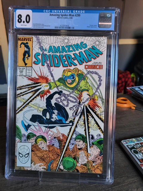 Amazing Spider-Man #299 CGC 8.0 White Marvel Comics 1988 Venom cameo, Chance app