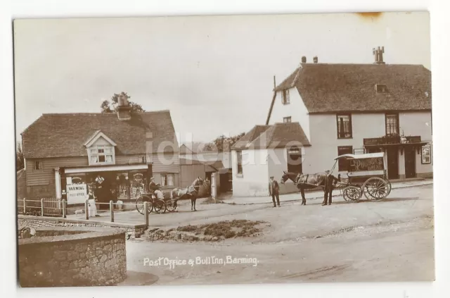 Barming Post Office & Bull Inn nr Maidstone old Kent rp Postcard c1910