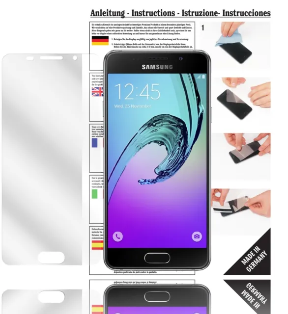 6x Displayschutzfolien für Samsung Galaxy A3 (2016) Schutzfolie Klar Folie