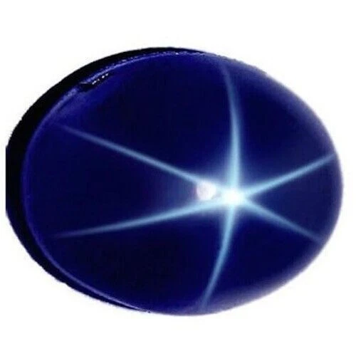 Ring Size 6 Rays Blue Star Sapphire 08.21 Cts Oval Cabochon 10X14X05mm Loose Gem