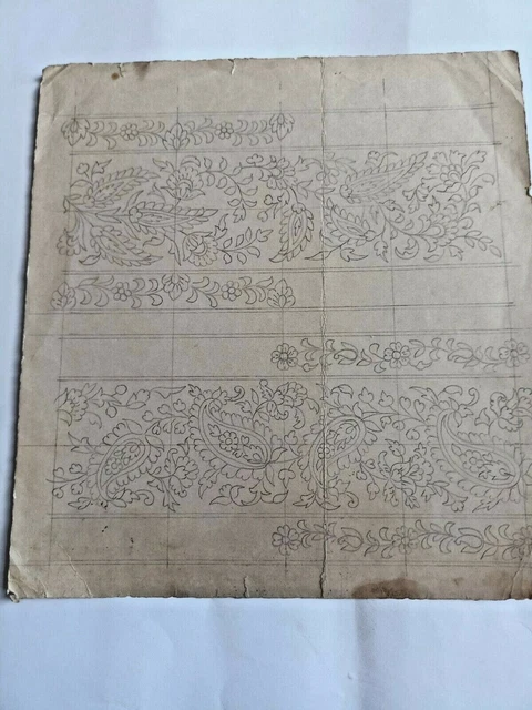Handmade textile design rare collectible piece of indian artwork floral design