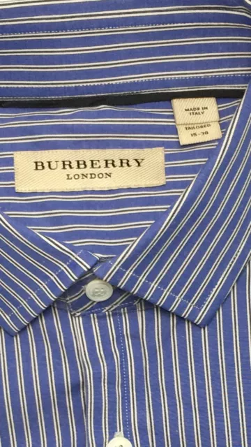 Burberry London Halesforth Multi Stripe Blue Dress Shirt 15.5 US/38 UK O.P $275 2