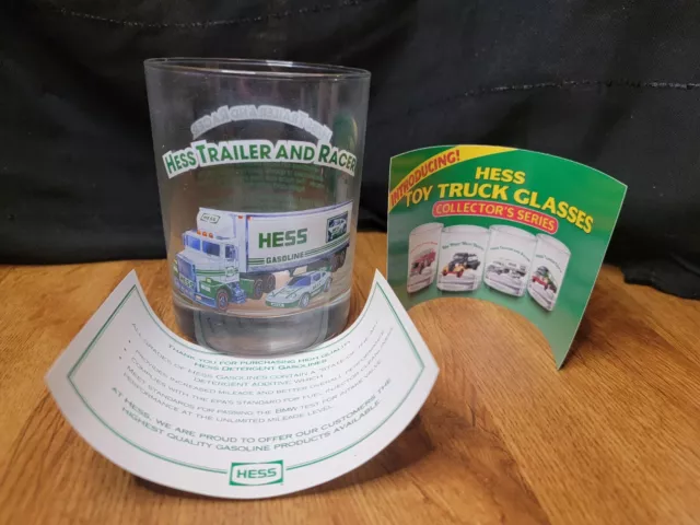 Hess Trailer & Racer Glass Tumbler 1996 NEW Hess Toy Truck Collector's Series