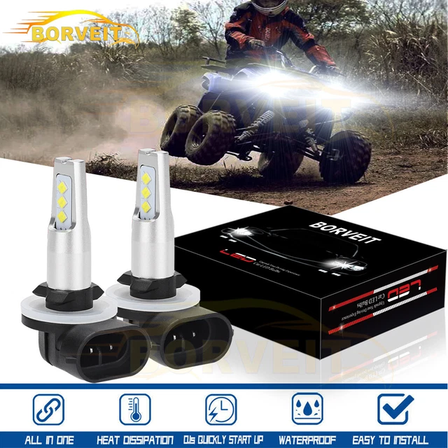 2pcs 881 6000K White 80W LED Headlight Bulbs For Polaris Sportsman/Ranger 8000LM