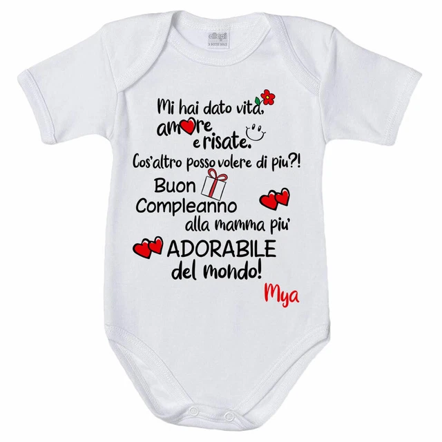 Body Neonato NOME MASCHIO PERSONALIZZATO CON DATI DI NASCITA - Foto 10