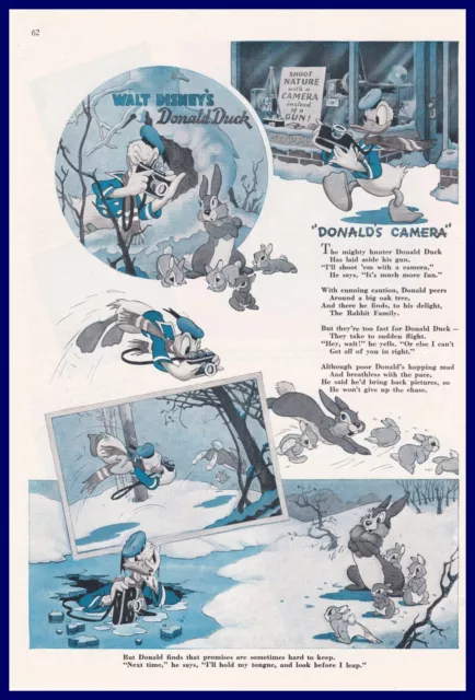 1942 Walt Disney's Donald's Camera Comic Page Donald Duck Rabbits