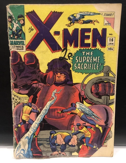 X Men #16 Comic Marvel Comics 1966 Silver age , low grade