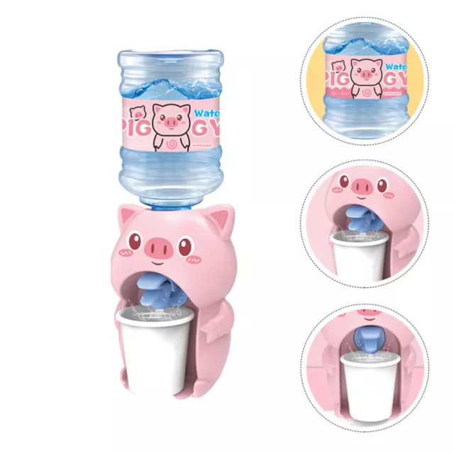 Mini Water Dispenser Toy Miniature Household Water Cooler Fountain Toy (Pink)-EN