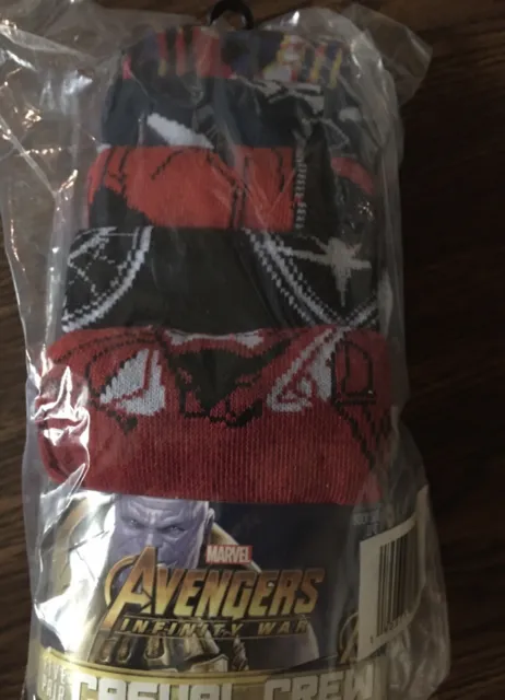 NEW - Marvel - Avengers Infinity War - Casual Crew Socks Size 10-13 (5 Pack)