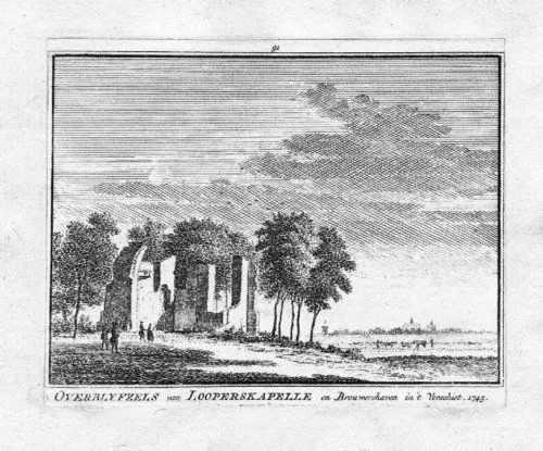 1750 - Looperskapelle Schouwen-Duiveland Hollande Gravure sur Cuivre Engraving