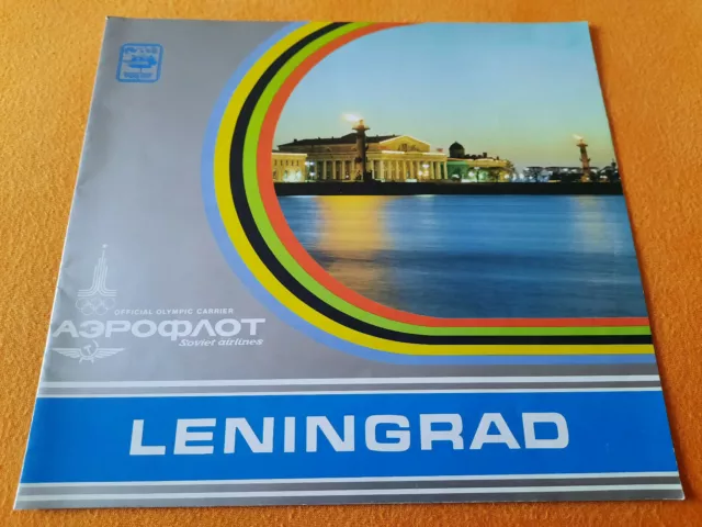 altes Reise Prospekt Aeroflot Leningrad um 1980