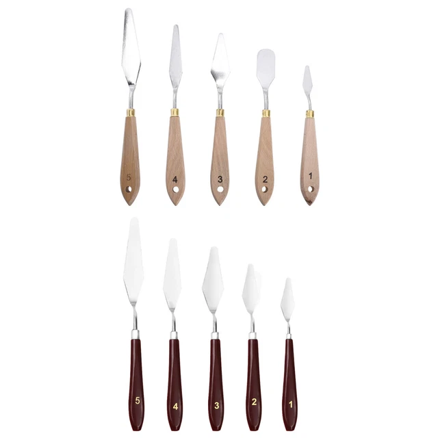 10 Pcs Art Painting Mixing Scraper Stainless Steel Oil Metal Cream