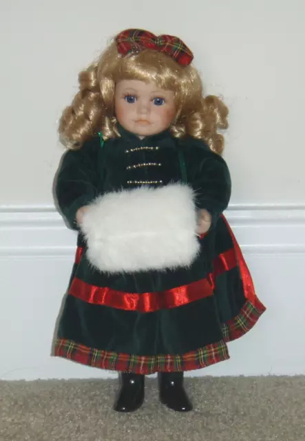 Vintage Royalton Collection Porcelain 10" Doll "Noel" Display Holiday Christmas