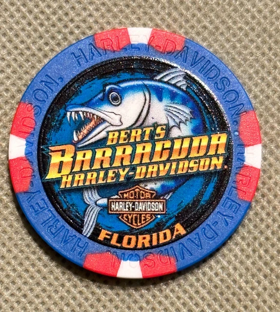 HARLEY DAVIDSON BERT'S Barracuda of St. Petersburg, FL Poker Chip