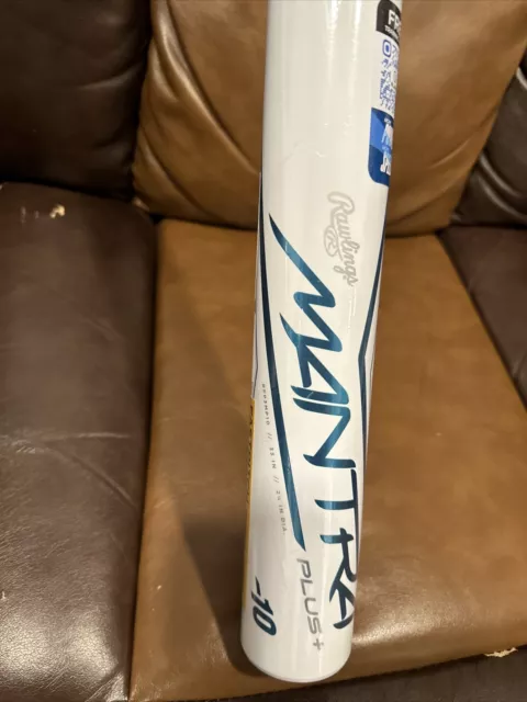New 2023 Rawlings Mantra+ -10 Fastpitch Softball Bat White/Blue Composite 2