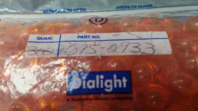(1 Pc) 095-0933 Dialight Indicator Lens 11/16" Mounting Neon Stovepipe Amber